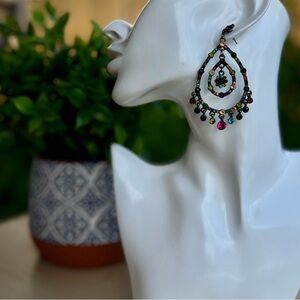 Multicolor Rhinestone Chandelier Earrings
